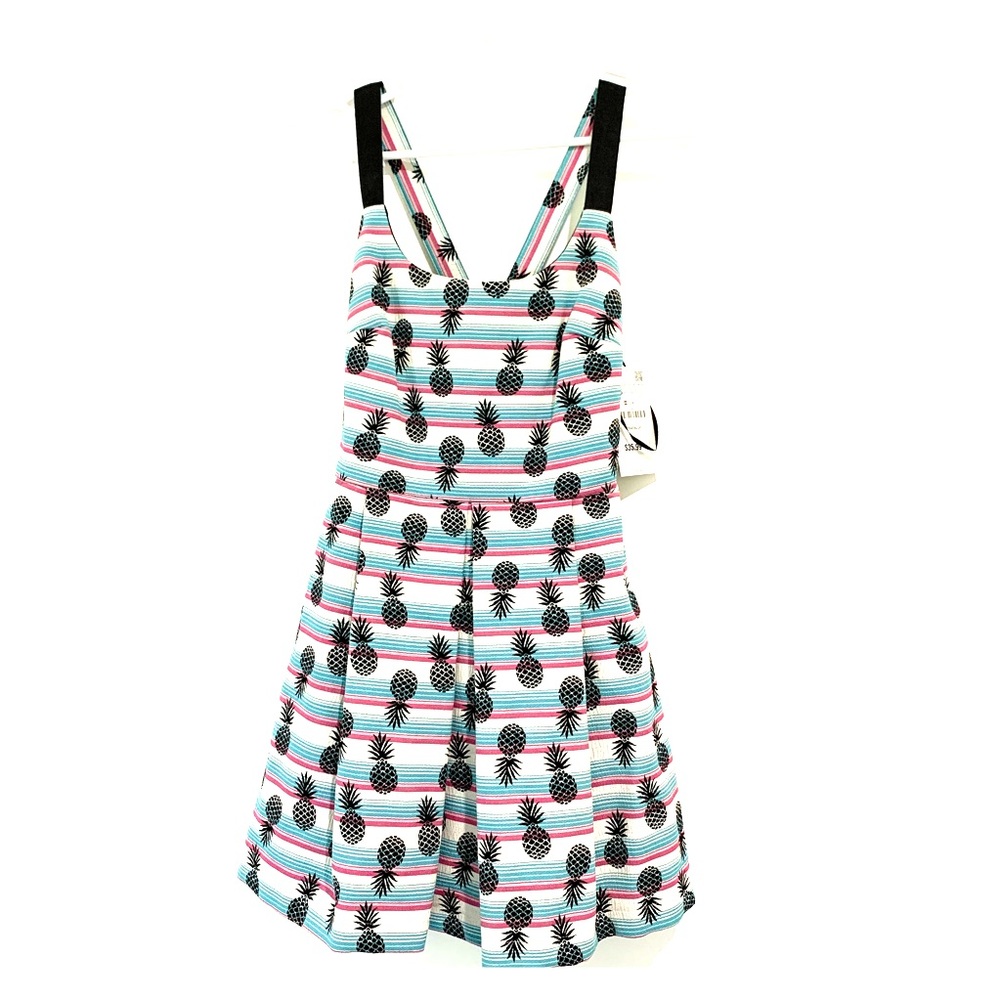 NWT Zara XS striped crossback pineapple dress